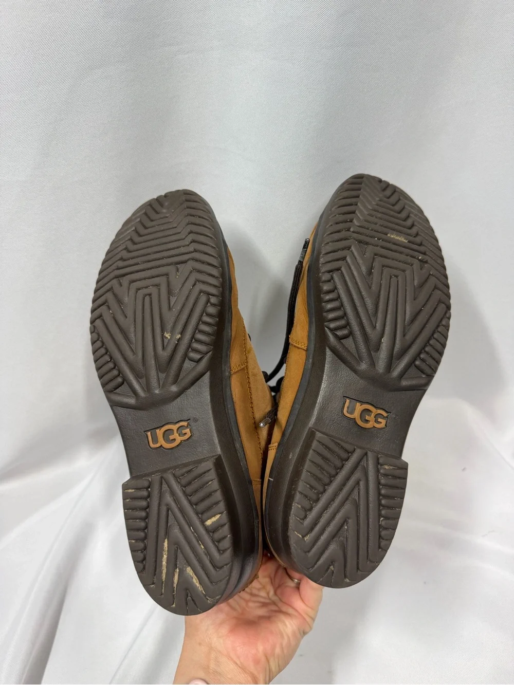 UGG | Azaria Waterproof Boots Brown Leather Lace Up Women's Size 9.5